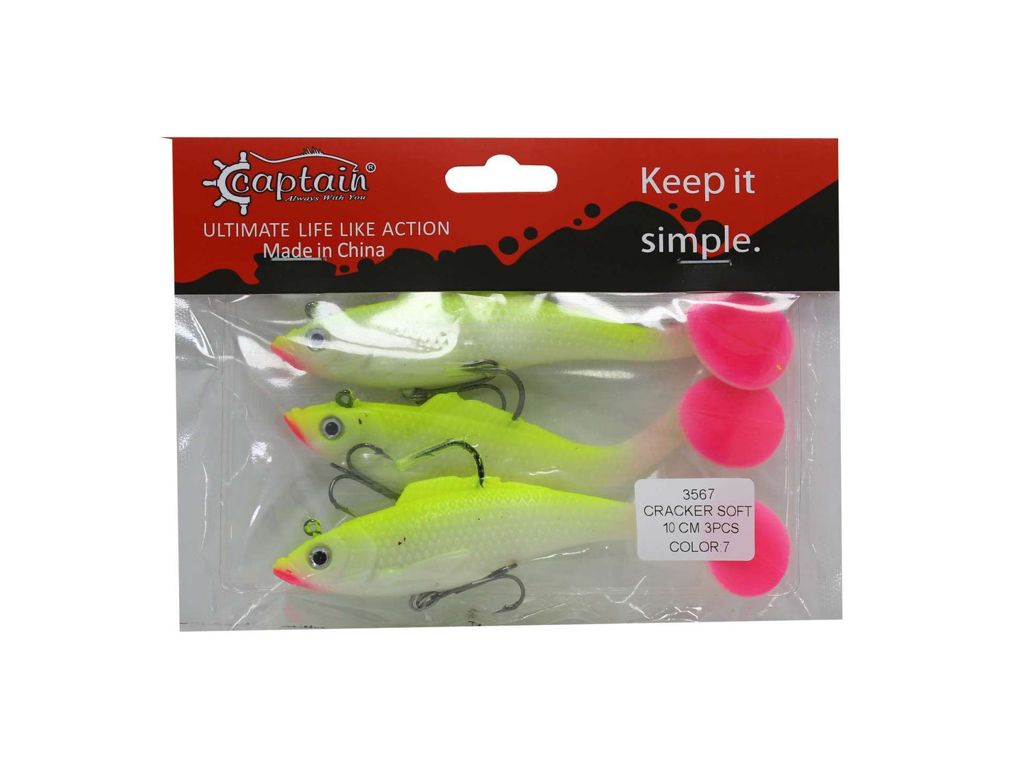 Captain 3567 Cracker Soft 10cm Levrek Turna Silikonu 3lü Set Suni Balık - 7