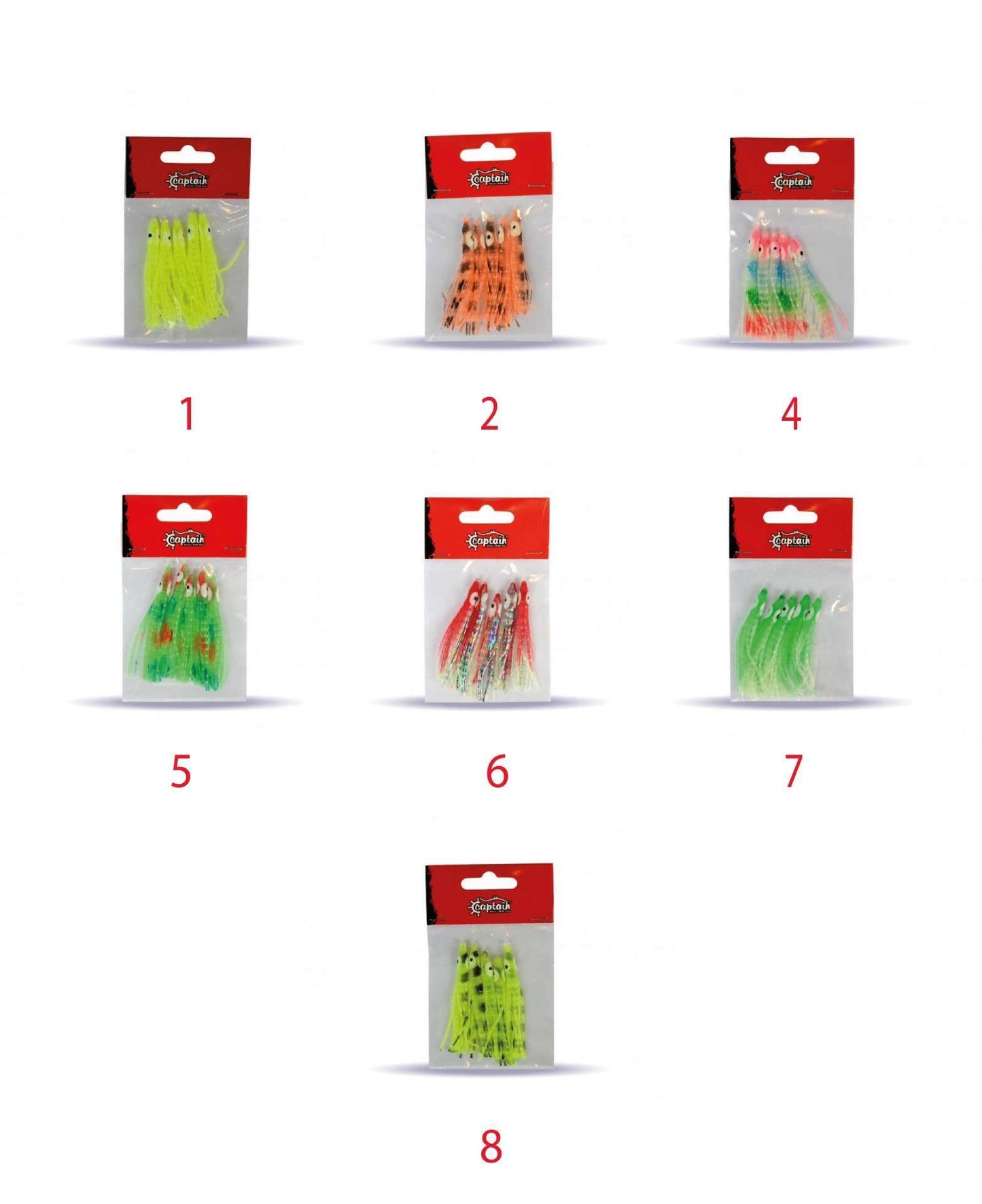 Captain 3594 Octopus Curly 6cm Ahtapot Sübye 5li Paket Suni Yem - 1