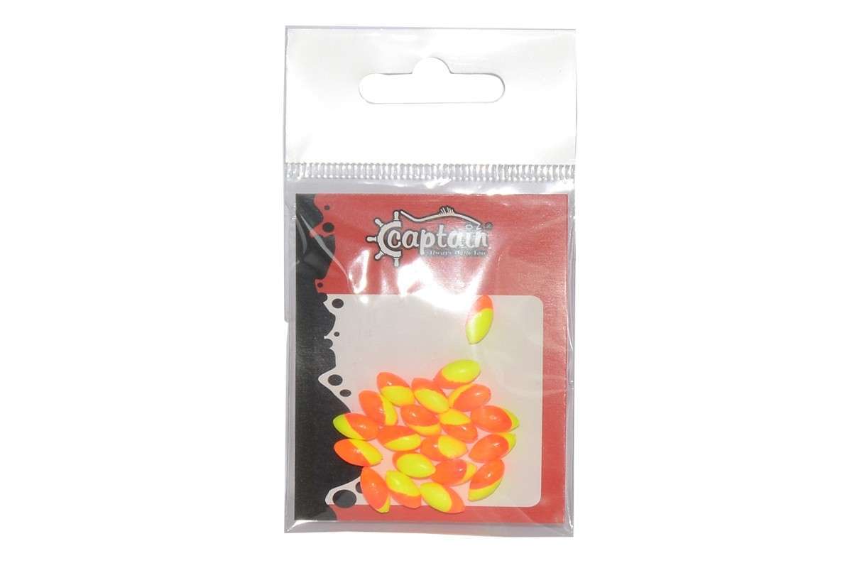 Captain 7666 Renkli Boncuk Oval 110mm Silikon Boncuk 20li Paket - SARıKıRMZı
