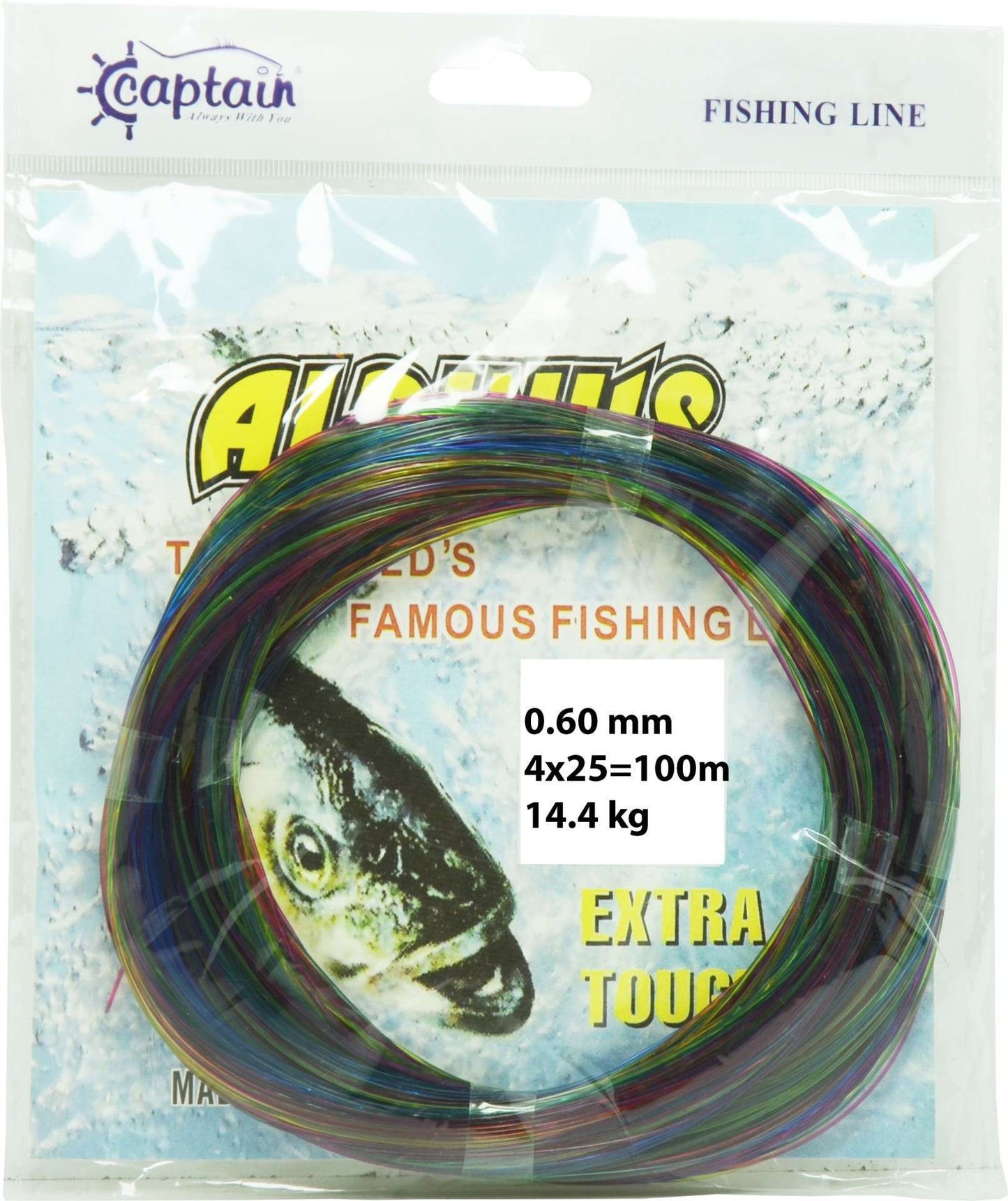 Captain Alpinus Poşet Misina 4x25 Bağlantılı 100mt Ebruli - Standart - 0.70 MM