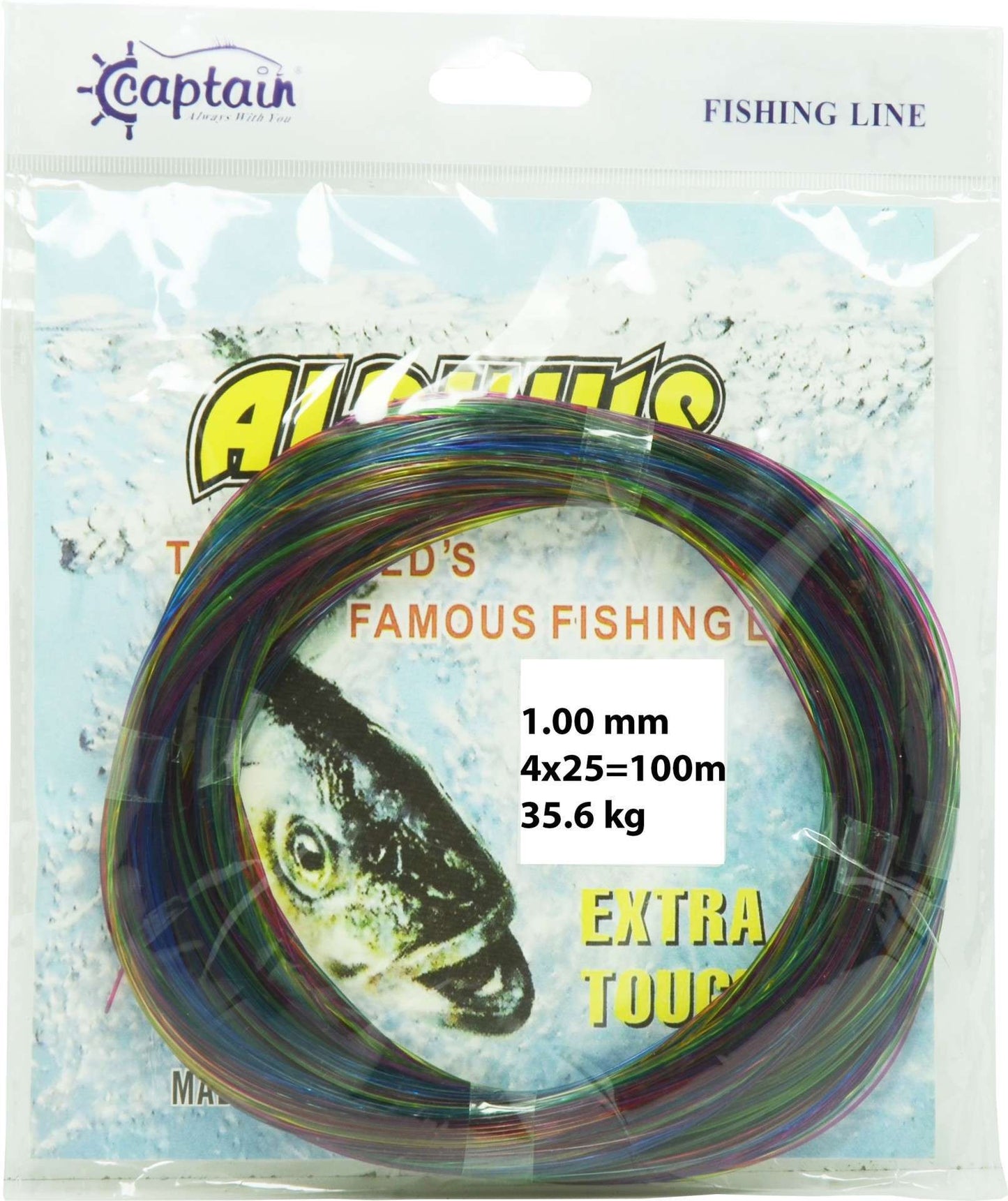 Captain Alpinus Poşet Misina 4x25 Bağlantılı 100mt Ebruli - Standart - 0.60 MM