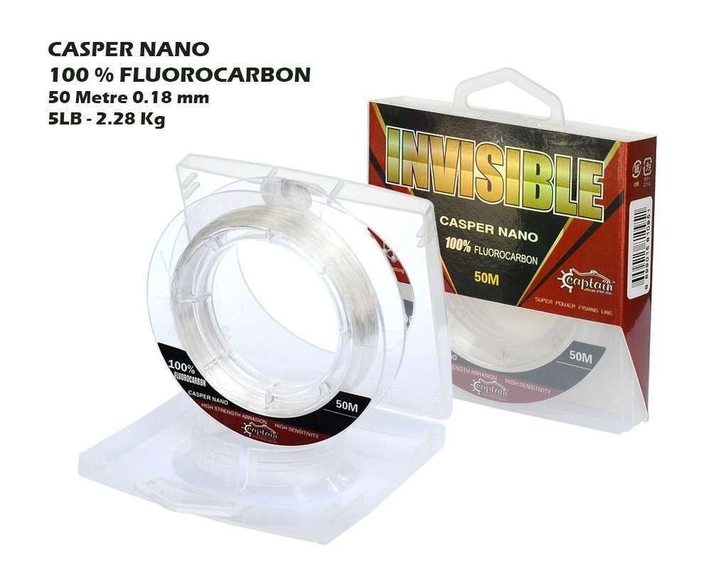 Captain Casper Nano %100 Fluoro Carbon Misina 50mt - Standart - 0.20 MM