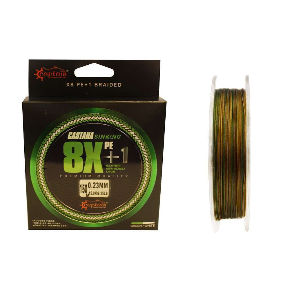 Captain Castana Sinking 8X+1 Silicone Coating İp Misina 150mt Camoo - Standart - 0.20 MM