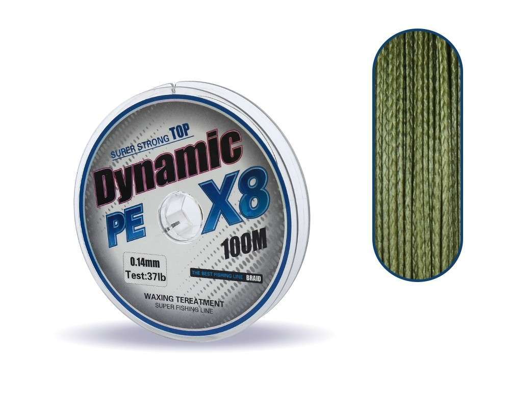 Captain Dynamic Soft PE 8 Örgü İp Misina 100mt Yeşil - Standart - 0.22 MM