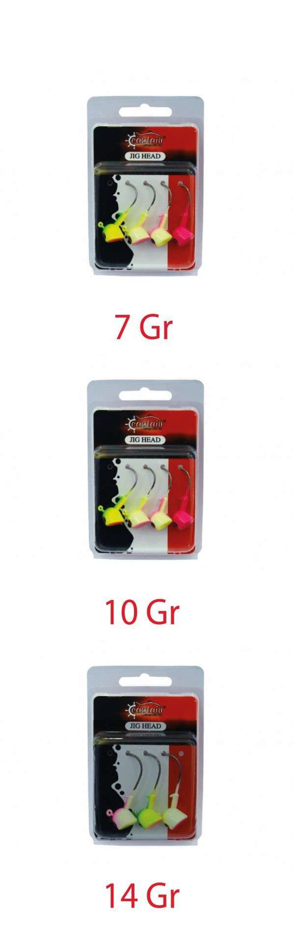 Captain Jig Head Bastet 4lü Mix Set Kesik Kafa Jig Head - Standart - 14 GR