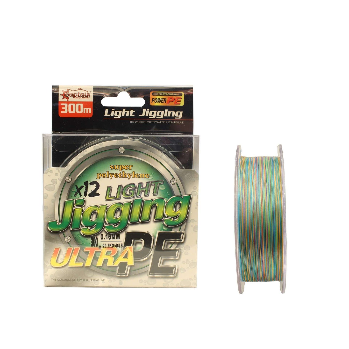 Captain Light Jigging 12X Ultra PE 12 Örgü Jig İpi 300mt Multi Color - Standart - 0.28 MM