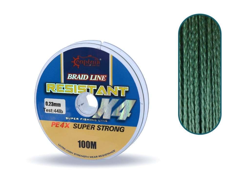 Captain Resistant PE 4 Kat İp Misina 100mt Yeşil - Standart - 0.70 MM