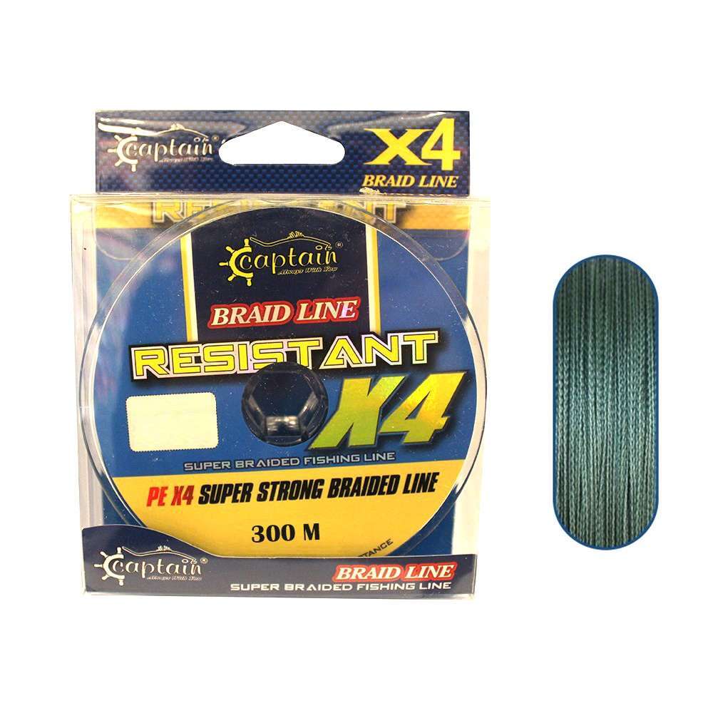 Captain Resistant PE 4 Kat Spin İp Misina 300mt Yeşil - Standart - 0.20 MM