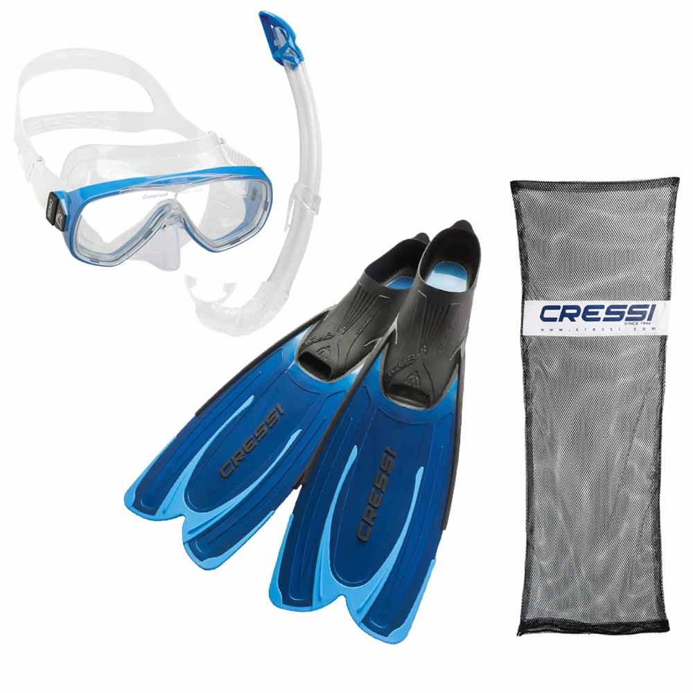 Cressi Agua - Onda - Mexico Palet Maske Şnorkel Set - BLUE - NO:43-44