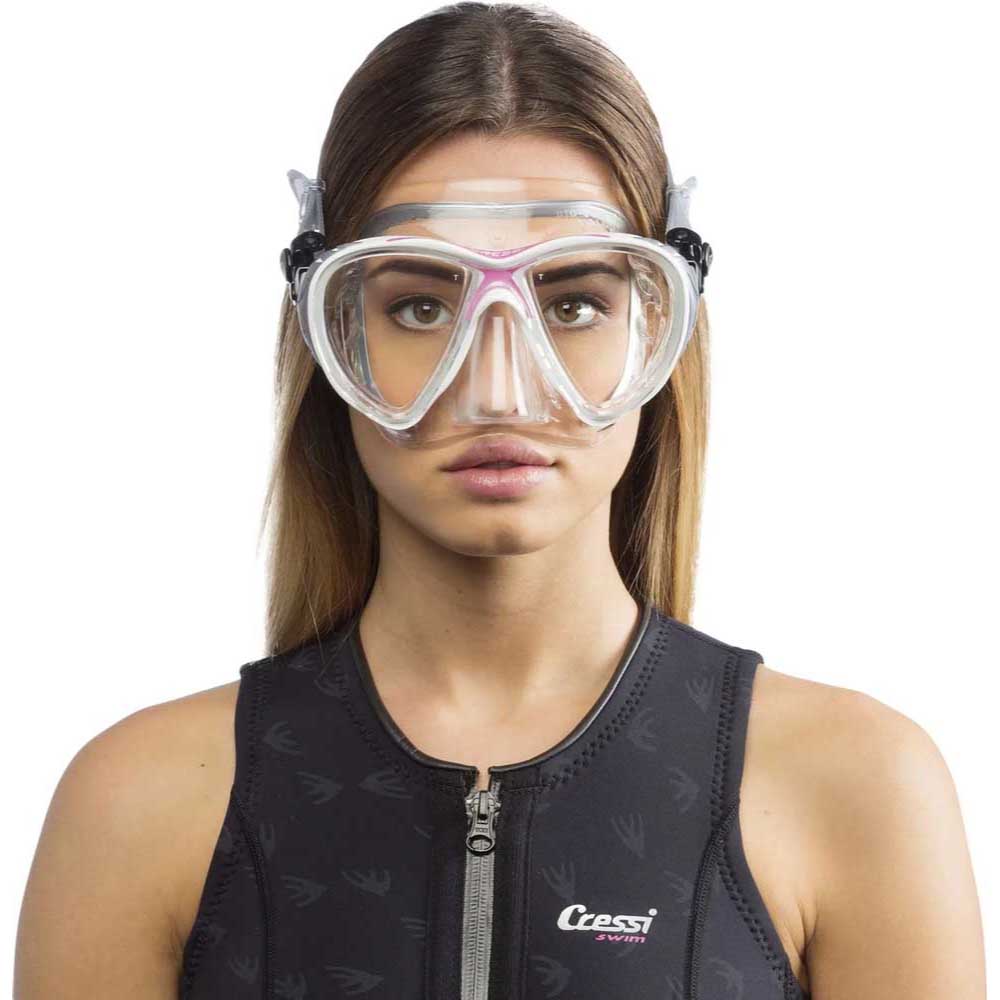 Cressi Big Eyes Evolution Crystal Dalış Maskesi - CLEAR-PINK
