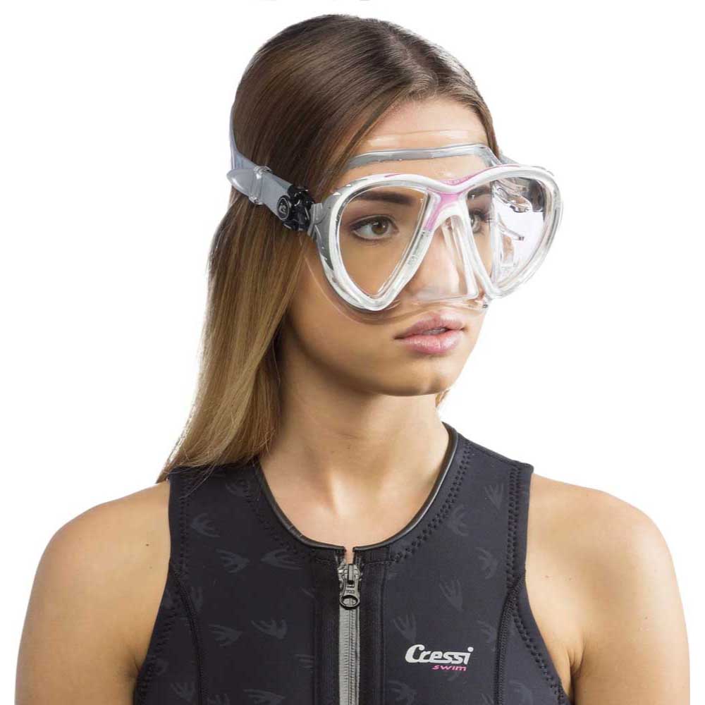 Cressi Big Eyes Evolution Crystal Dalış Maskesi - CLEAR-PINK