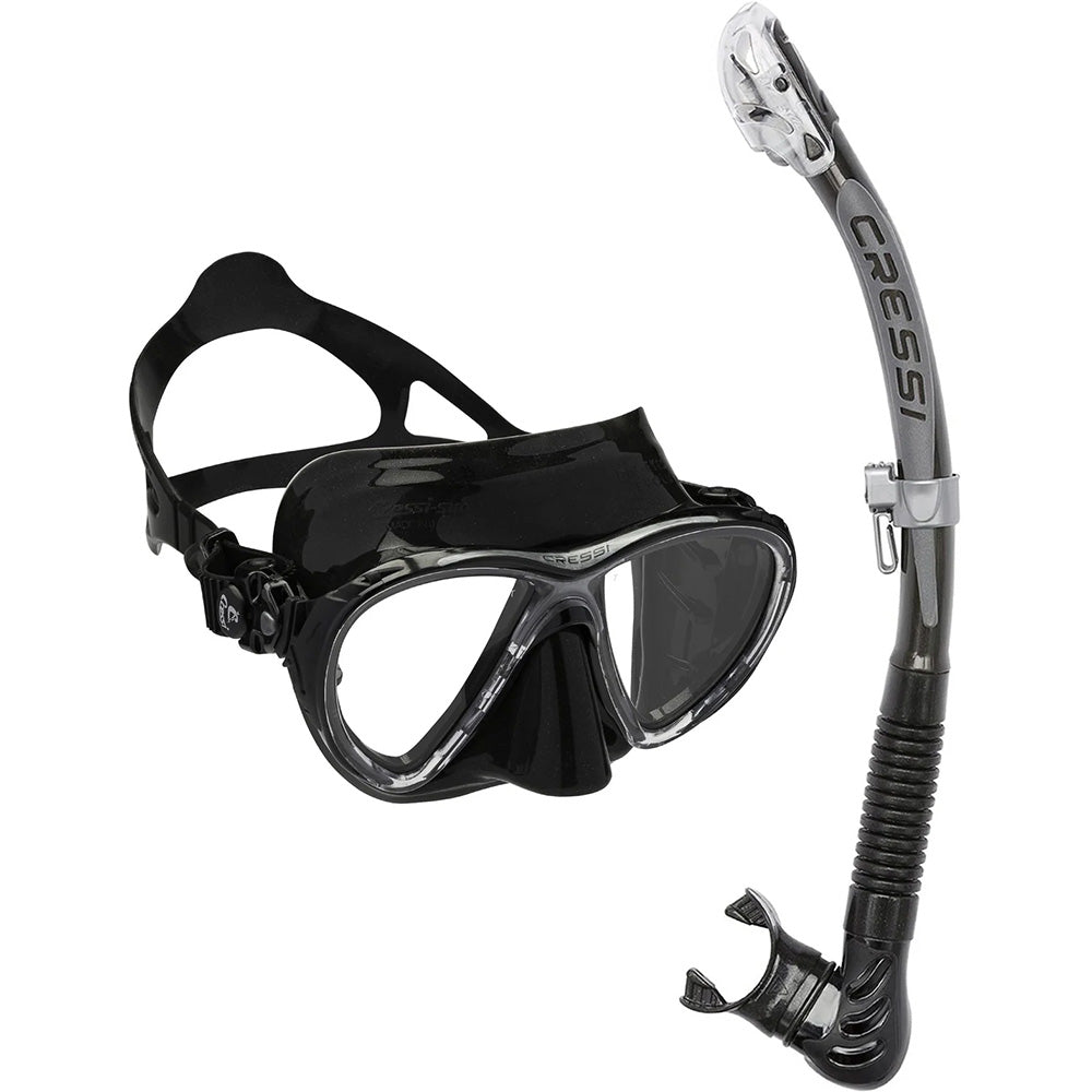 Cressi Big Eyes Evolution Maske Alpha Ultra Dry Şnorkel Seti - BLACK/BLACK