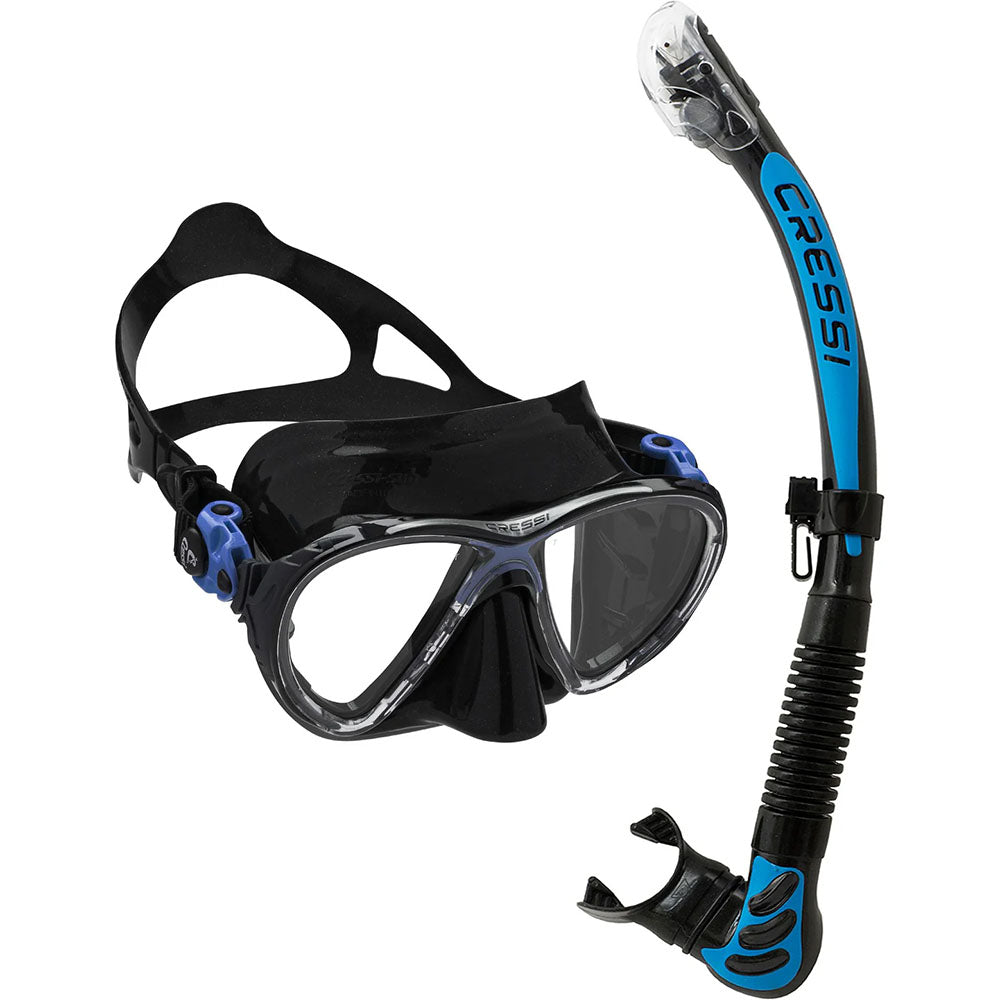 Cressi Big Eyes Evolution Maske Alpha Ultra Dry Şnorkel Seti - BLACK/BLUE