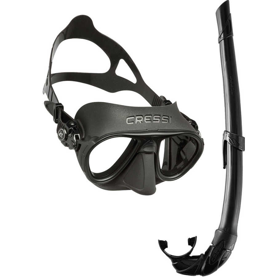 Cressi Calibro Maske Corsica Şnorkel Seti - BLACK