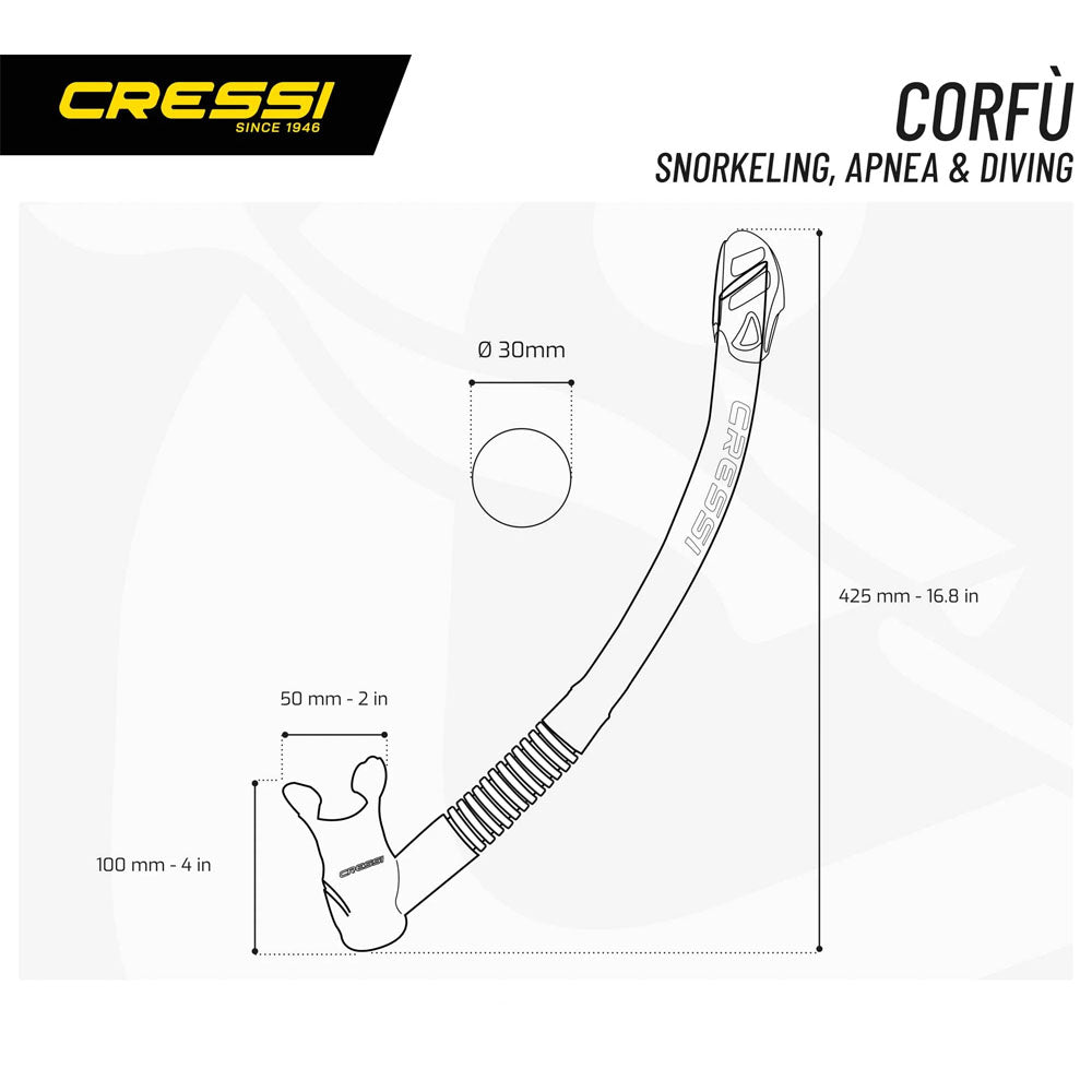 Cressi Corfu Şnorkel - CLEAR/SILVER/AZURE