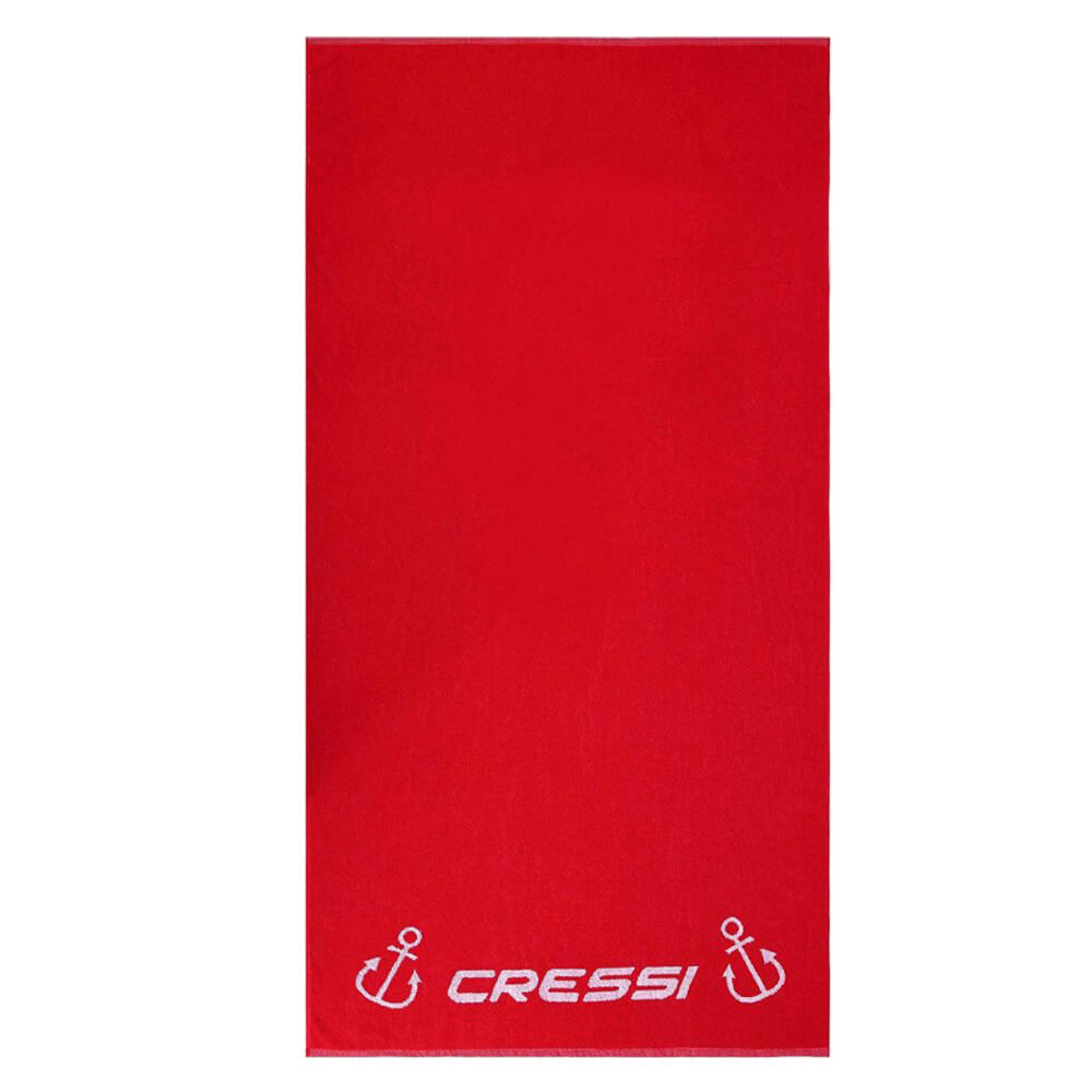 Cressi Cotton Frame Yüzde Yüz Pamuklu Plaj Havlusu - RED - 90X180CM