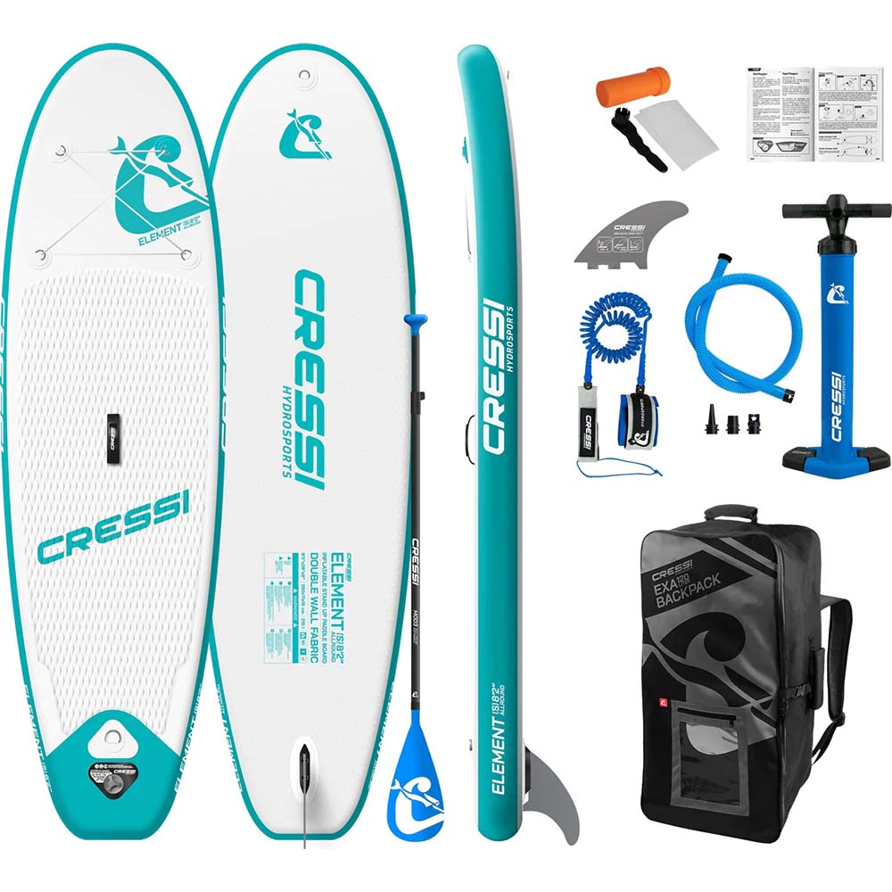 Cressi Element Şişirilebilir Stand Up Paddle (I-SUP) - WHITE-AQUAMARINE - 250CM