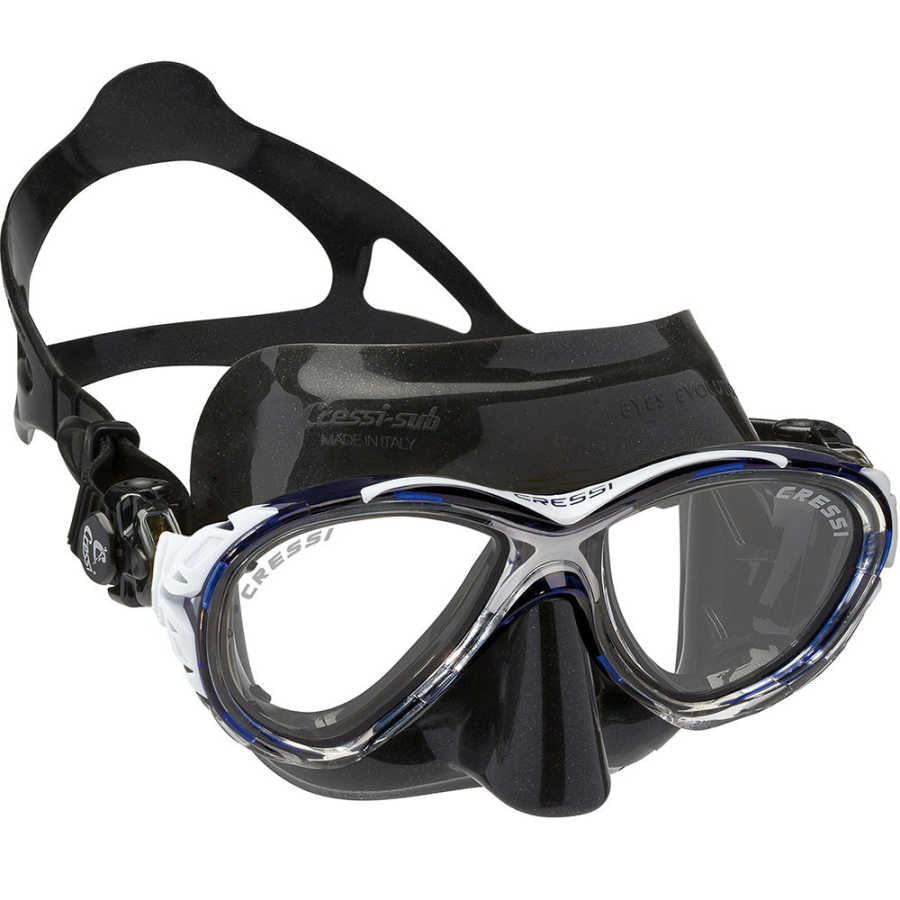 Cressi Eyes Evolution Crystal Dalış Maskesi - BLACK-BLUE