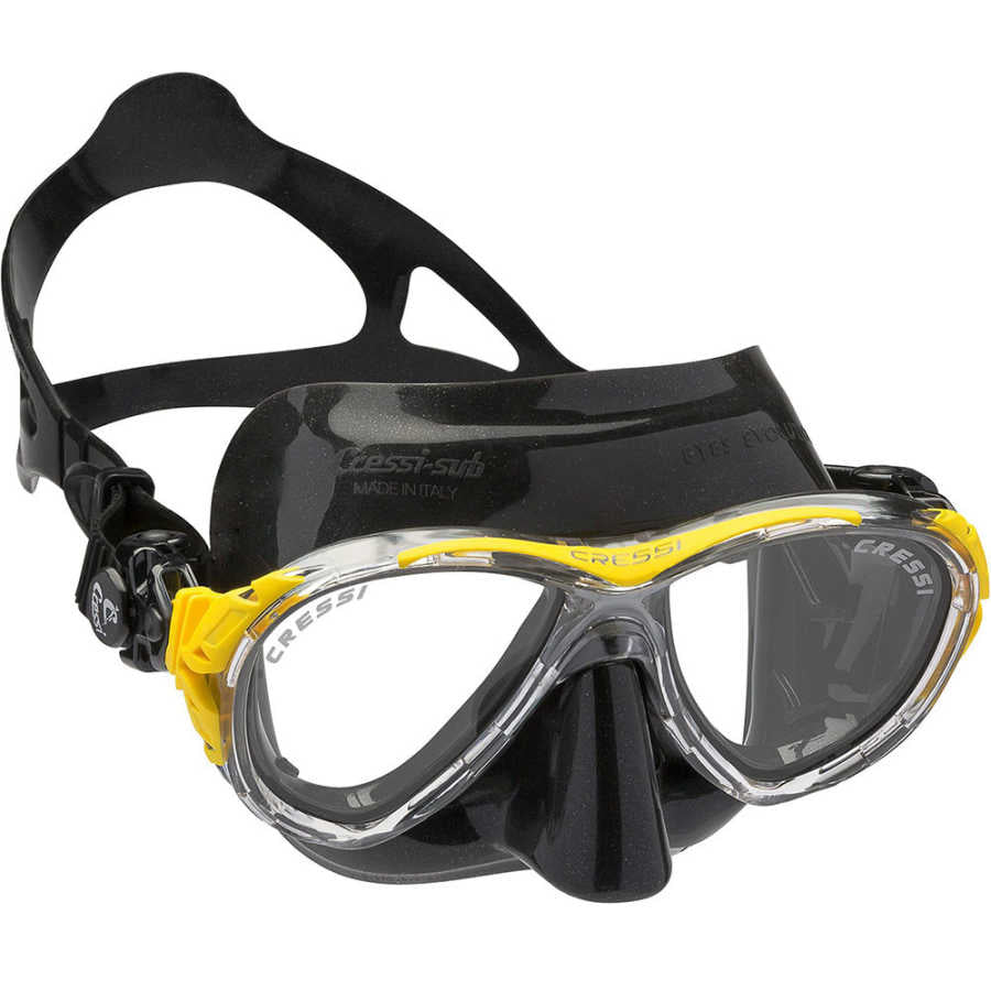 Cressi Eyes Evolution Crystal Dalış Maskesi - BLACK-YELLOW