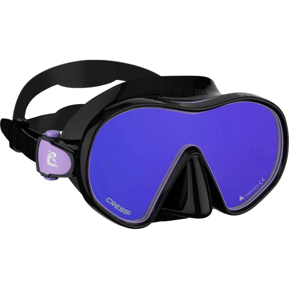 Cressi F-Dual Supernova Maske Şnorkel Seti - BLACK/LILAC