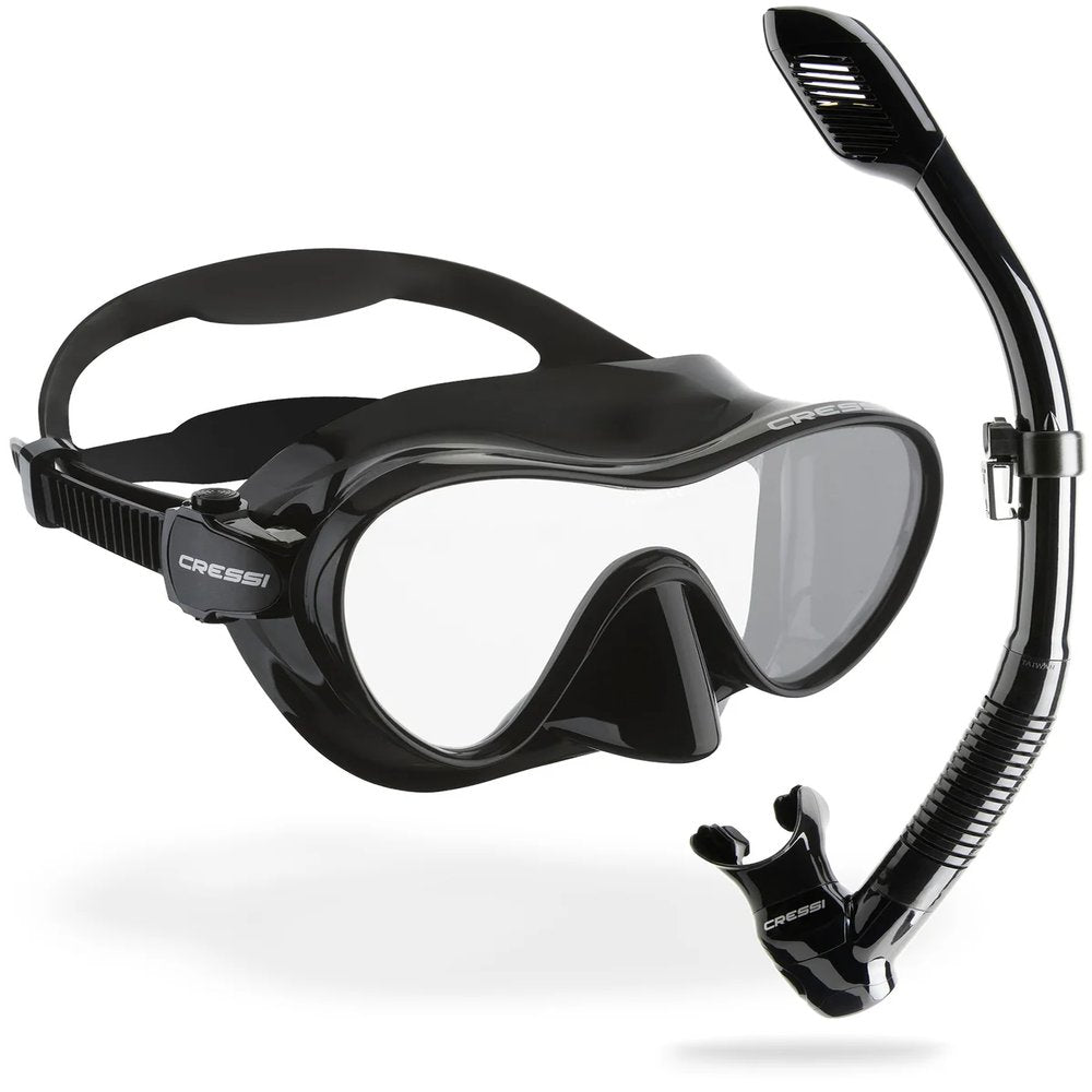 Cressi F1 Black + Dry Maske Şnorkel Seti - BLACK