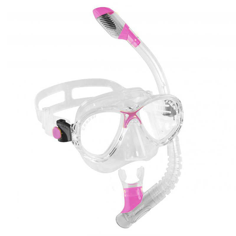 Cressi Junior Marea Maske Minidry Şnorkel Seti - CLEAR-PINK