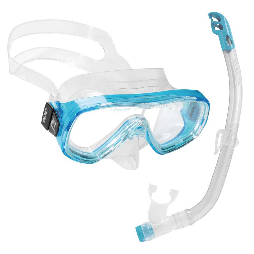 Cressi Junior Ondina Maske Top Şnorkel Seti - CLEAR-AQUAMARINE