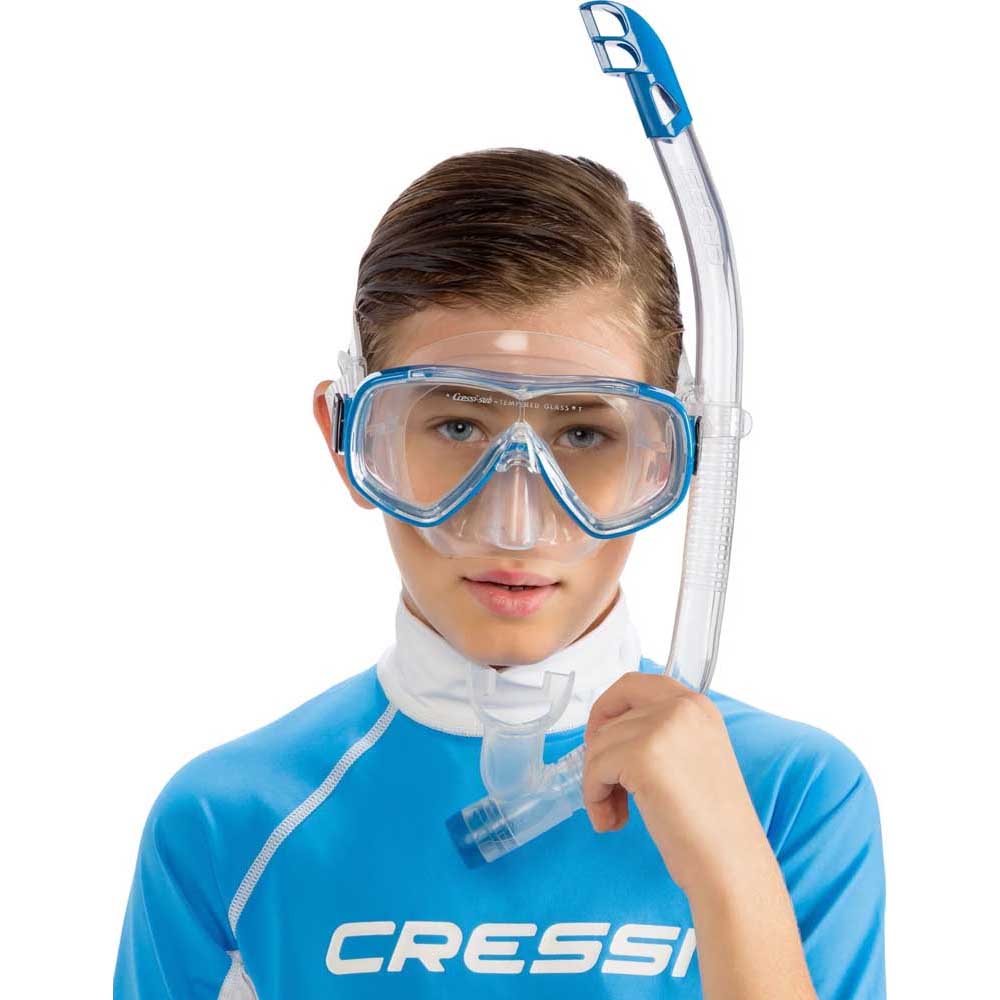 Cressi Junior Ondina Maske Top Şnorkel Seti - CLEAR-BLUE
