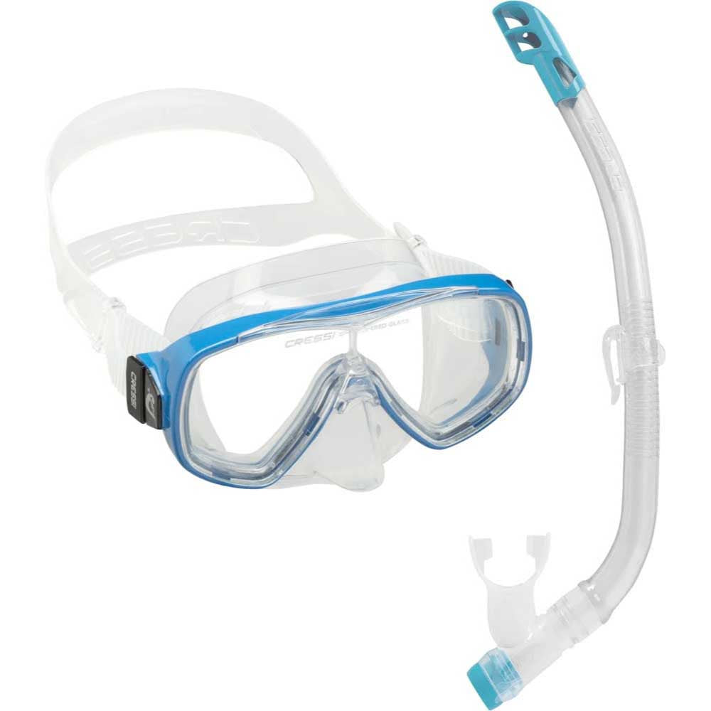 Cressi Junior Ondina Maske Top Şnorkel Seti - CLEAR-BLUE