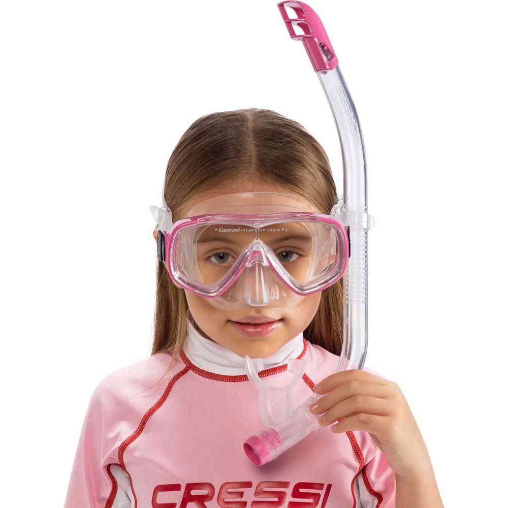 Cressi Junior Ondina Maske Top Şnorkel Seti - CLEAR-PINK