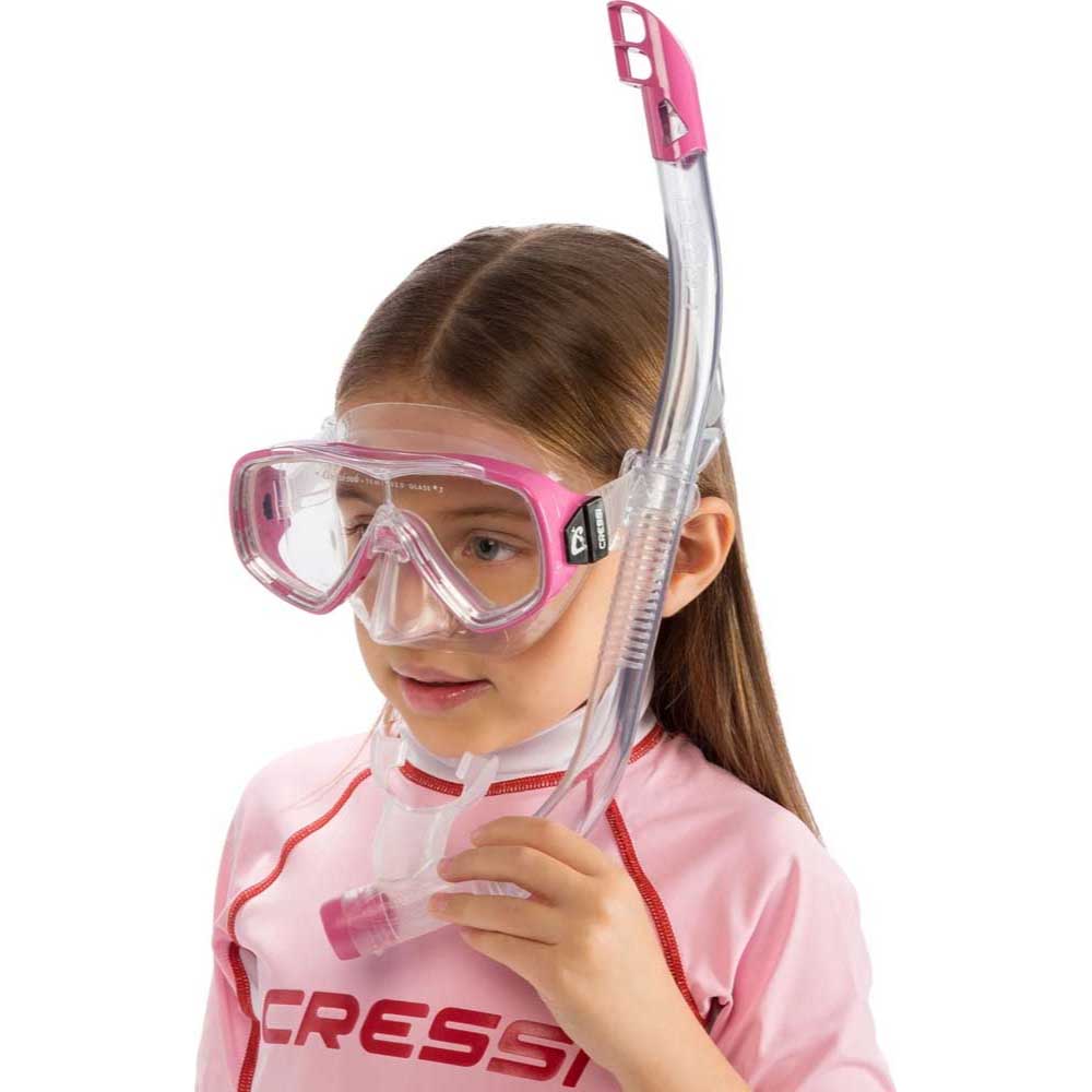 Cressi Junior Ondina Maske Top Şnorkel Seti - CLEAR-PINK