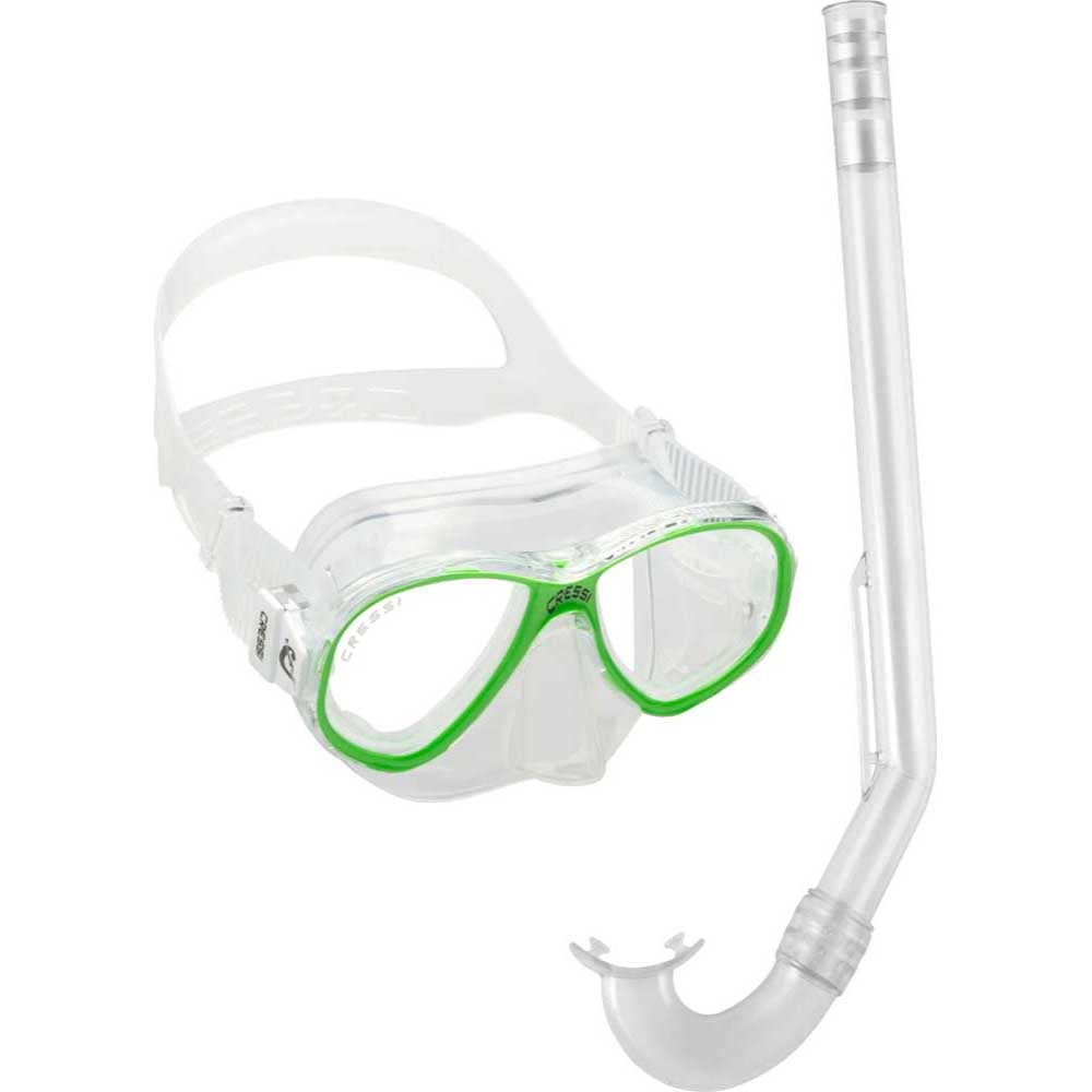 Cressi Junior Perla Maske - Mini Gringo Şnorkel Set - CLEAR/LIME