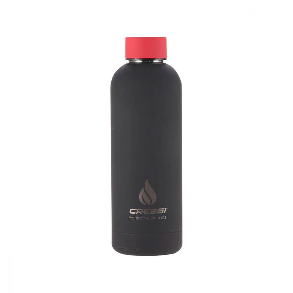 Cressi Kauçuk Kaplı Termal Suluk - SİYAH - KIRMIZI - 500 ML