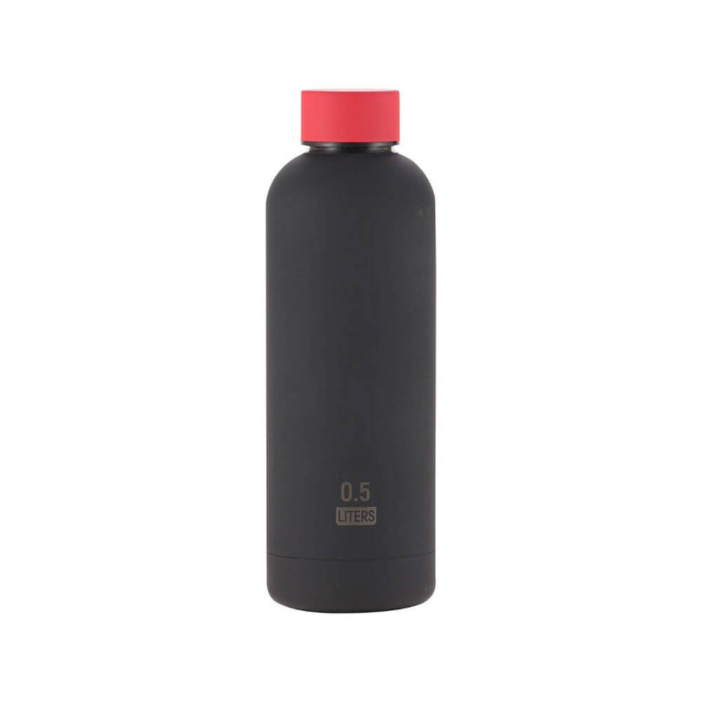 Cressi Kauçuk Kaplı Termal Suluk - SİYAH - KIRMIZI - 500 ML