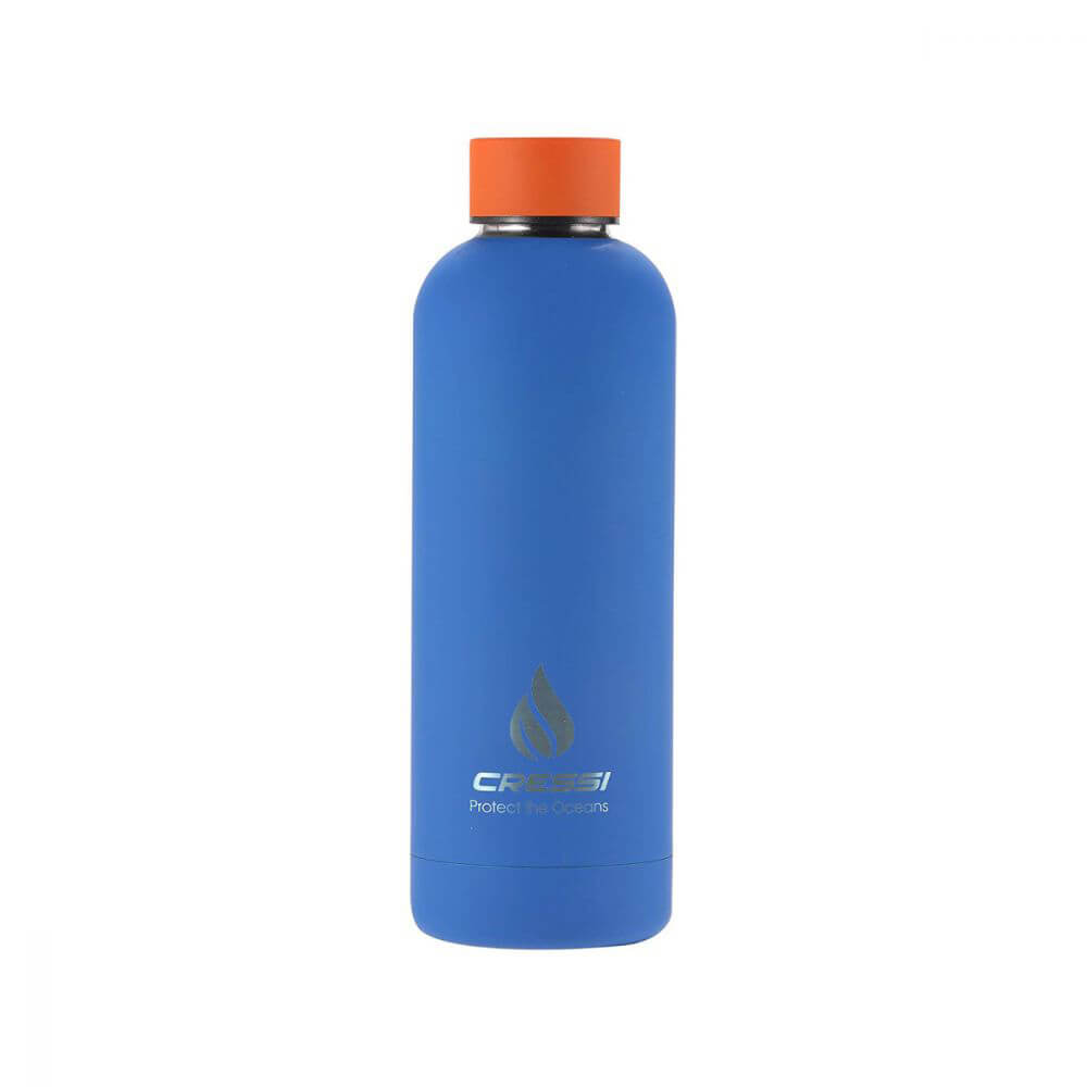Cressi Kauçuk Kaplı Termal Suluk - MAVİ - TURUNCU - 500 ML