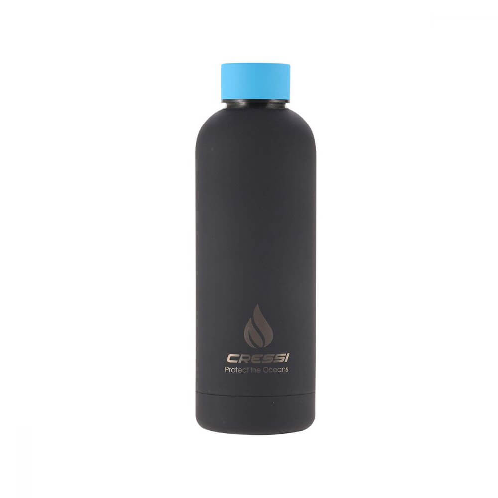 Cressi Kauçuk Kaplı Termal Suluk - SİYAH - MAVİ - 500 ML