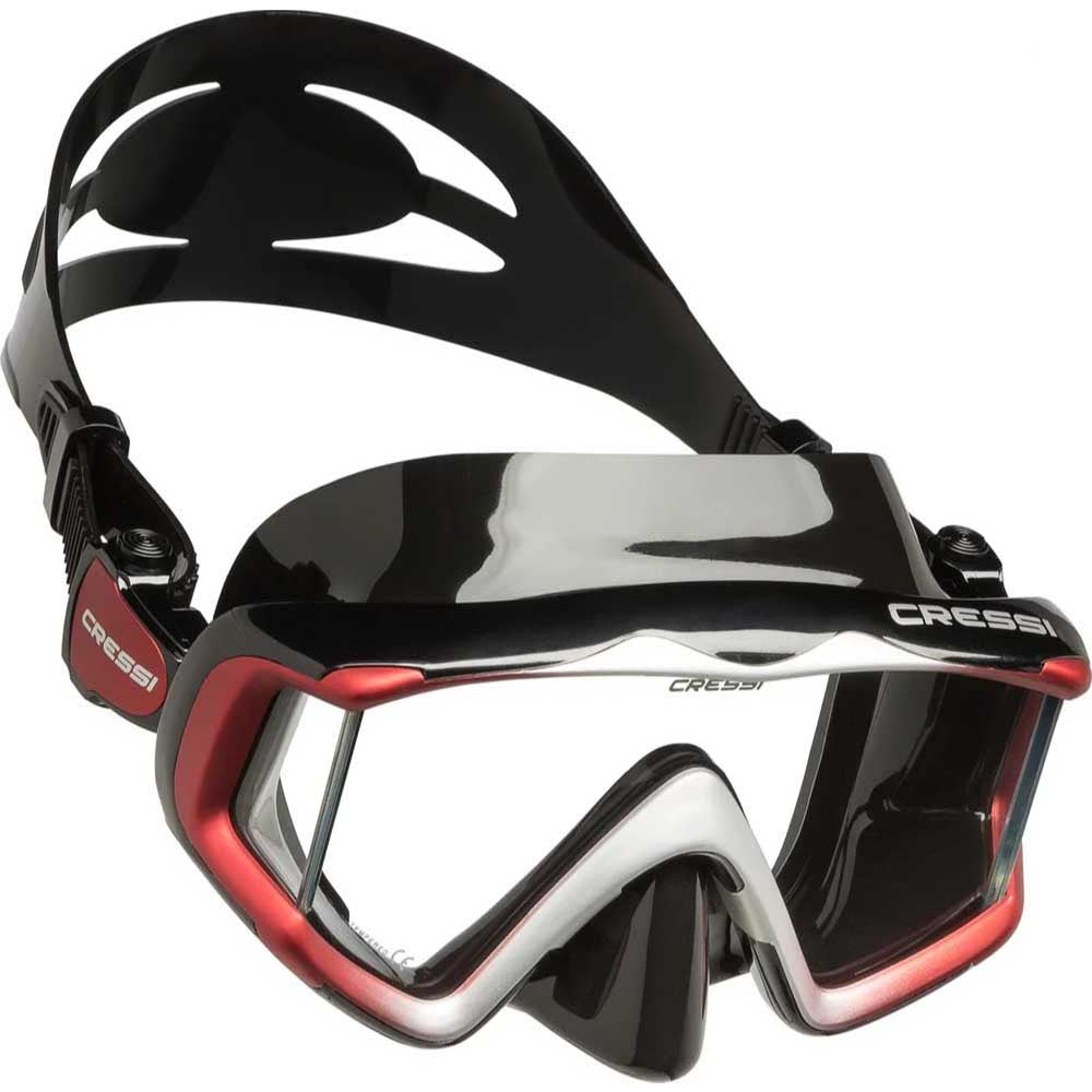 Cressi Liberty Triside Dalış Maskesi - BLACK - RED - SILVER