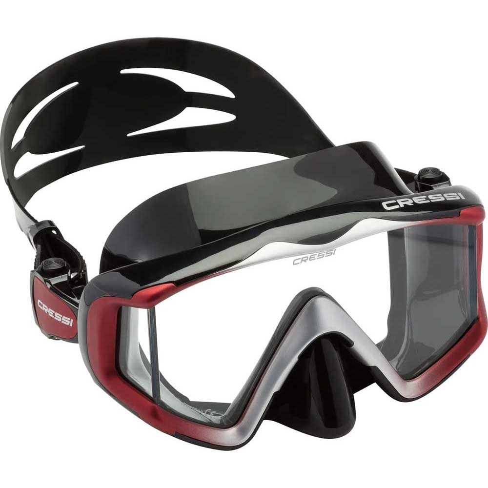 Cressi Liberty Triside Dalış Maskesi - BLACK - RED - SILVER