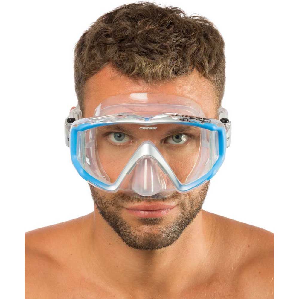 Cressi Liberty Triside Dalış Maskesi - CLEAR - BLUE - SILVER