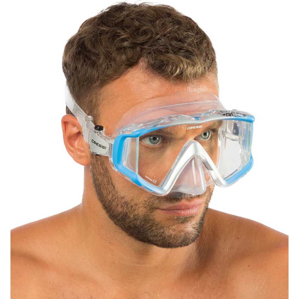Cressi Liberty Triside Dalış Maskesi - CLEAR - BLUE - SILVER