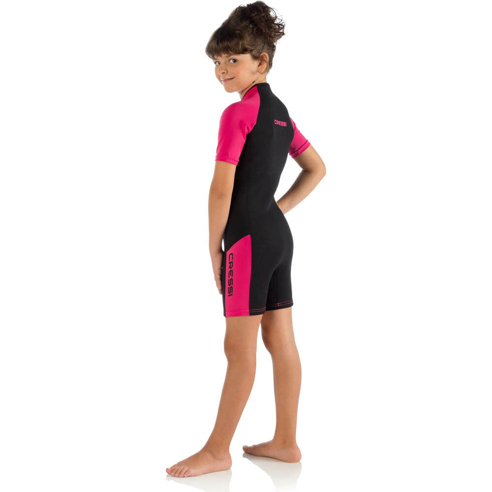 Cressi Little Shark Junior Shorty Dalış Elbisesi - BLACK / PINK - 2MM - 7/8 YAŞ