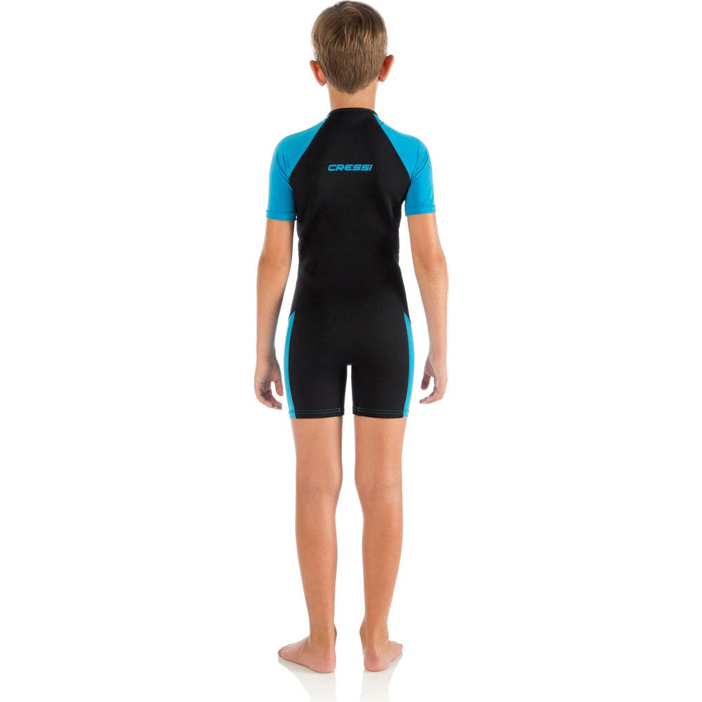Cressi Little Shark Junior Shorty Dalış Elbisesi - BLACK / BLUE - 2MM - 13/14 YAŞ