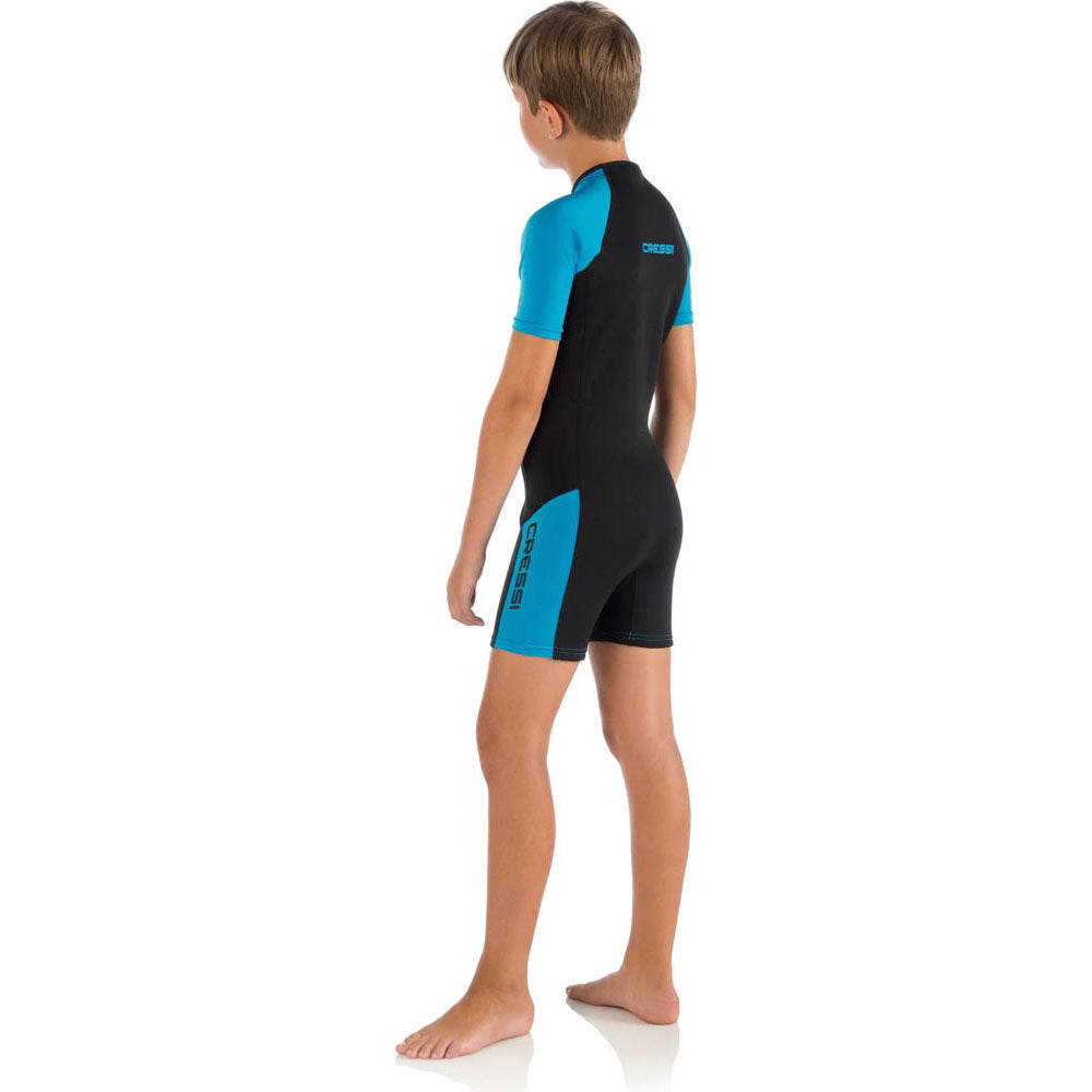 Cressi Little Shark Junior Shorty Dalış Elbisesi - BLACK / BLUE - 2MM - 7/8 YAŞ