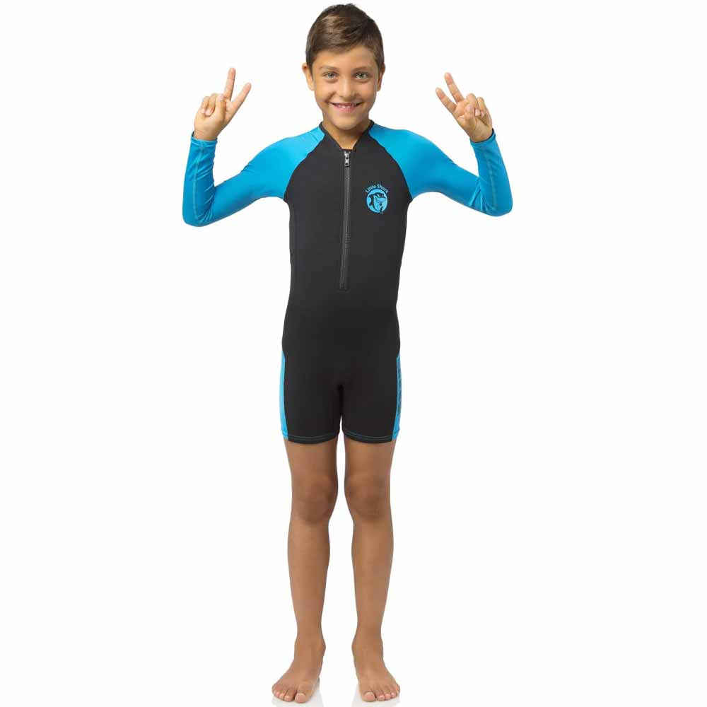 Cressi Little Shark Junior Shorty LS Dalış Elbisesi - BLACK / BLUE - 2MM - 3/4 YAŞ