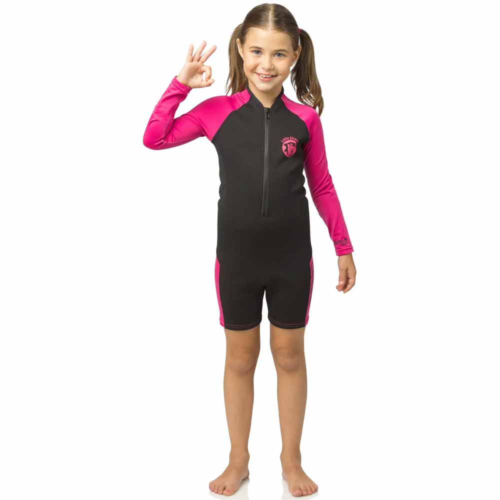 Cressi Little Shark Junior Shorty LS Dalış Elbisesi - BLACK / PINK - 2MM - 13/14 YAŞ