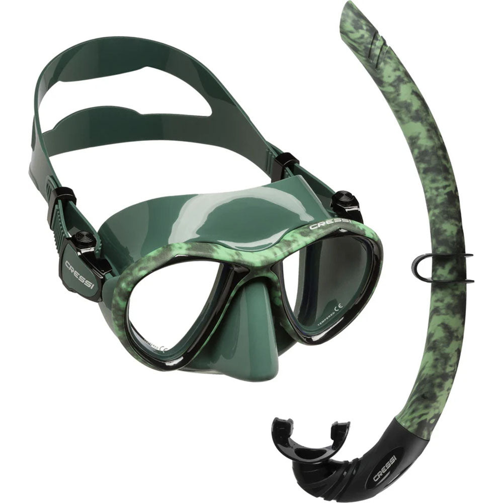 Cressi Metis Maske - Corsica Şnorkel Set - GREEN CAMO