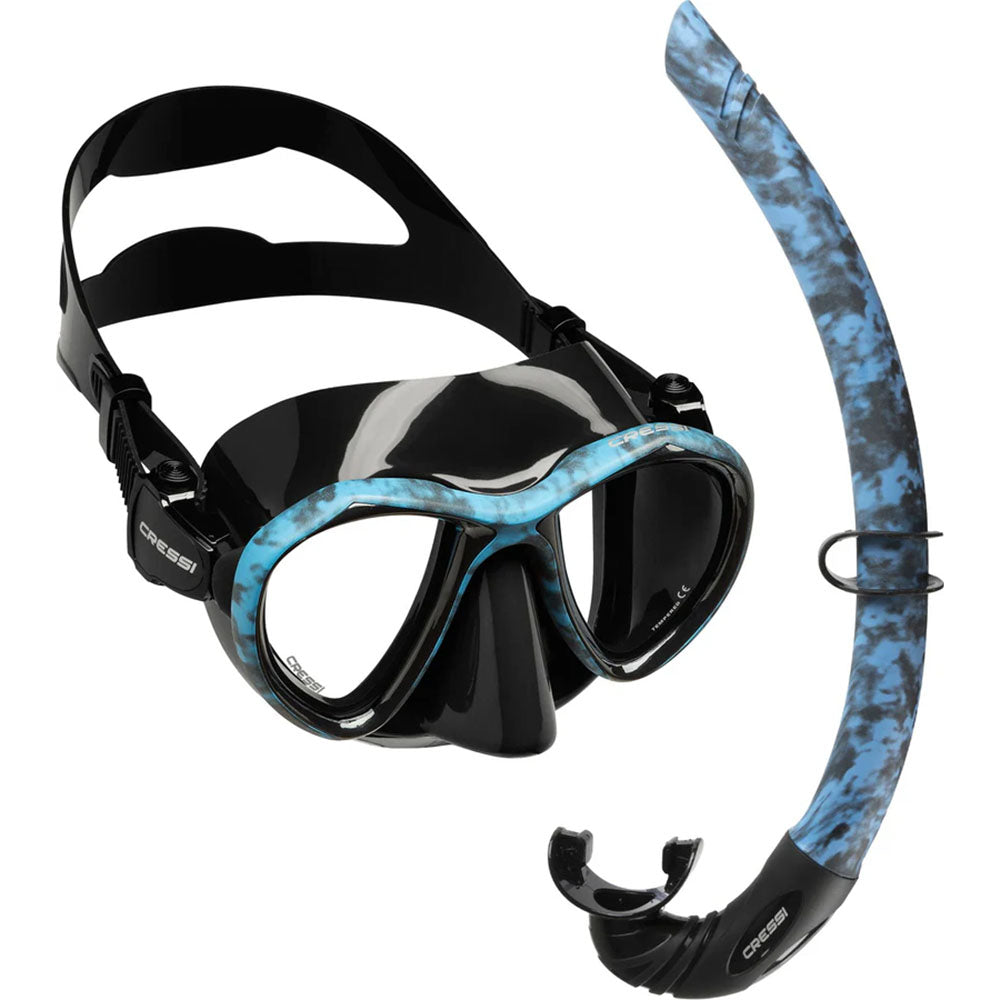 Cressi Metis Maske - Corsica Şnorkel Set - BLUE CAMO
