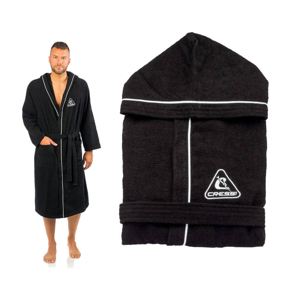 Cressi Mikrofiber Plaj Bornozu - BLACK - L