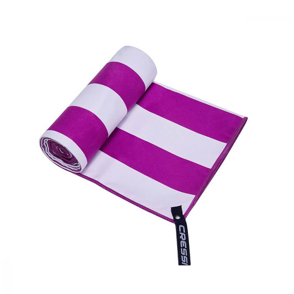 Cressi Mikrofiber Çizgili Plaj Havlusu - LILAC - 90X180CM
