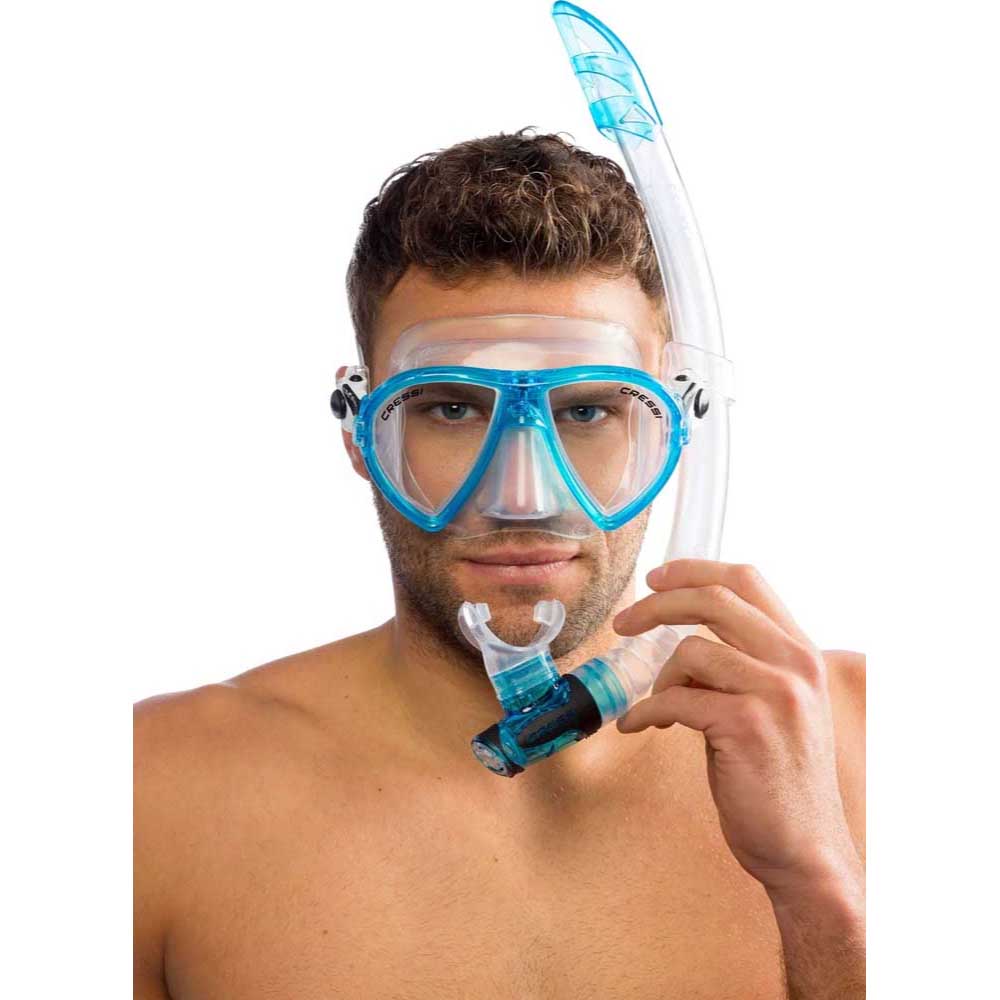 Cressi Ocean Maske Gamma Şnorkel Set - CLEAR/ AQUAMARINE